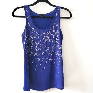 4/$10 Express Beaded Tank Top Cobalt Blue Size XS, Excellent Condition,